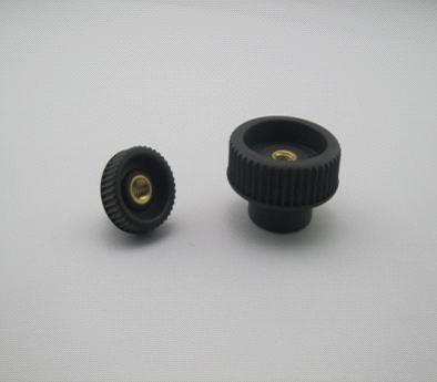 Knurled nuts with through thread